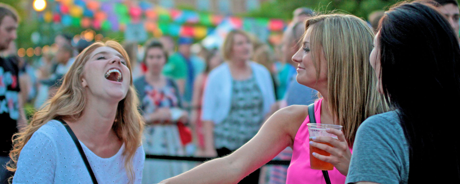 girls laughing at City Center event